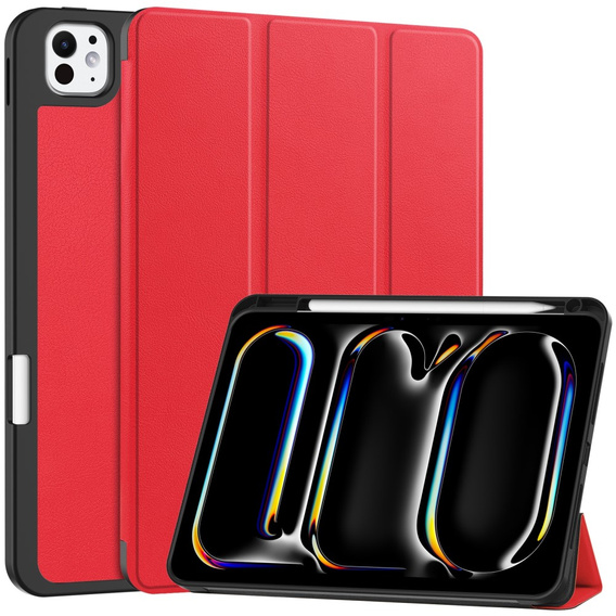 Puzdro pre iPad Pro 11" 2024 (5 gen.), Smartcase s priestorom pre stylus, červené