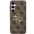 GUESS Obal na mobil pre Samsung Galaxy A55, 4G Big Metal Logo, hnedé