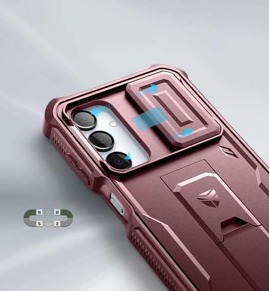 Obrnené puzdro pre Samsung Galaxy A16, Dexnor Full Body (Two Frames), červené