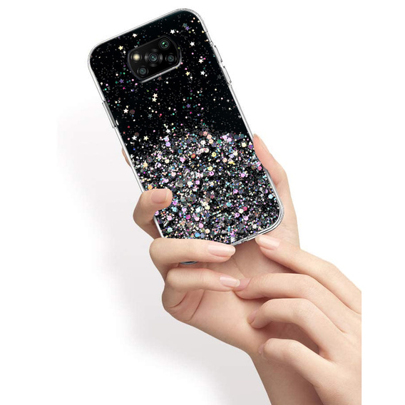 Obal na mobil pre Xiaomi POCO X3 / X3 NFC, Glittery, čierne
