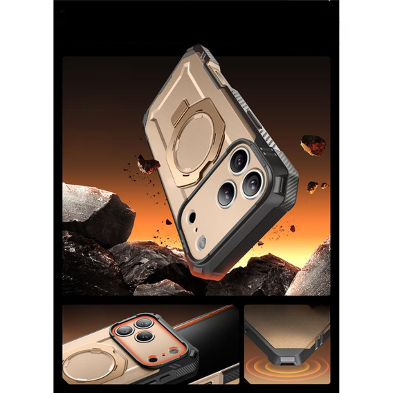 Puzdro Supcase pre iPhone 17 Pro Max, Unicorn Beetle Grip Pro Mag, Desert Gold