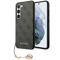 GUESS Obal na mobil pre Samsung Galaxy S24+ Plus, 4G Charms Collection Hardcase, sivé