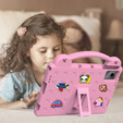 Detské puzdro pre Lenovo Tab M11, Cute Patterns, so stojanom, ružové