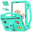 Detské puzdro pre Samsung Galaxy Tab S7/S8/S9, Cute Patterns, so stojanom, zelený