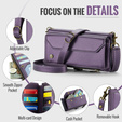 Puzdro CASEME pre Samsung Galaxy S25 FE, RFID Leather Wallet, s popruhom cez rameno, fialové