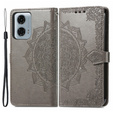 Klapkové puzdro pre Motorola Moto G24 / G24 Power / G04, Mandala, sivé