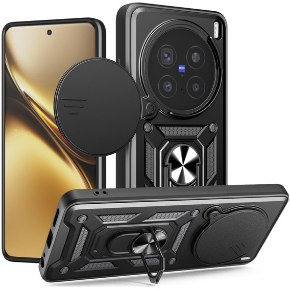Obal na mobil pre Vivo X200 Pro 5G, CamShield Slide, čierne