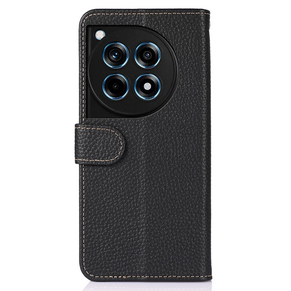 KHAZNEH RFID puzdro pre OnePlus 12R, Litchi Texture, čierne