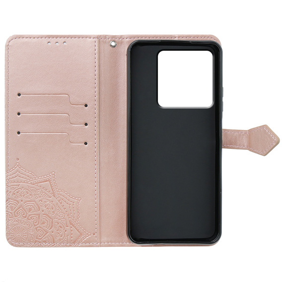 Klapkové puzdro pre Xiaomi Poco X6 5G, Mandala, ružové rose gold