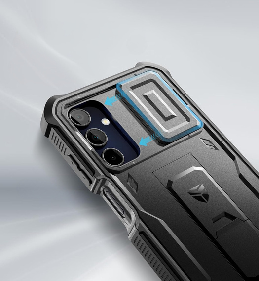 Obrnené puzdro pre Samsung Galaxy A15, Dexnor Full Body (Two Frames), čierne