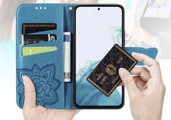 Klapkové puzdro pre Samsung Galaxy A36, Butterfly, modré