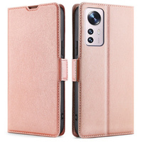 Klapkové puzdro pre Xiaomi 12 Pro, Wallet, ružové rose gold