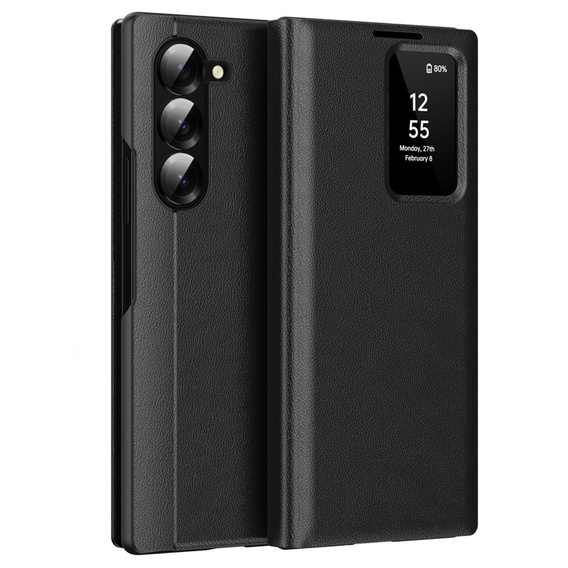Flipové puzdro pre Samsung Z Fold5 5G, Smart View Wallet, čierne