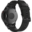 Pasek Canvas+Leather do Garmin Fenix 5/6/7 Pro Forerunner 935/945/955 - black