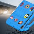 Detské puzdro pre Samsung Galaxy Tab S10+ Plus, Cute Patterns, so stojanom, modré