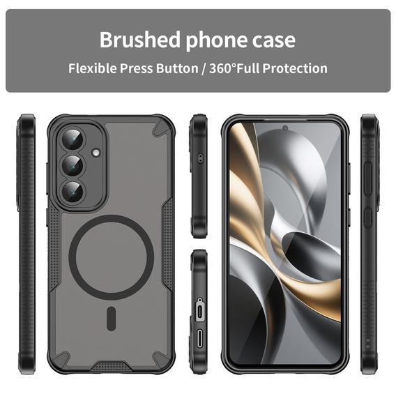 Pancierované puzdro pre Samsung Galaxy S25 FE, pre MagSafe, matné čierne