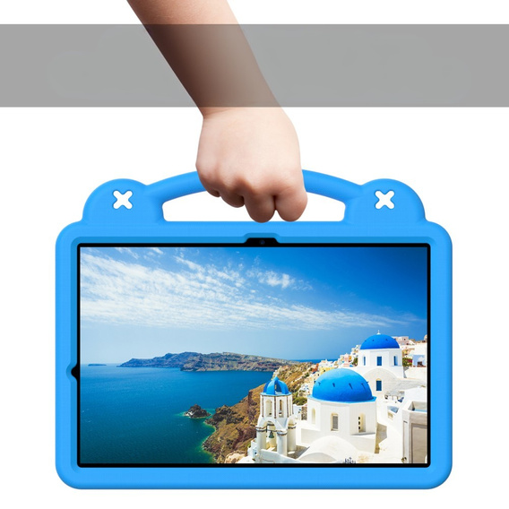 Detské puzdro pre Samsung Galaxy Tab S10+ Plus, Cute Patterns, so stojanom, modré