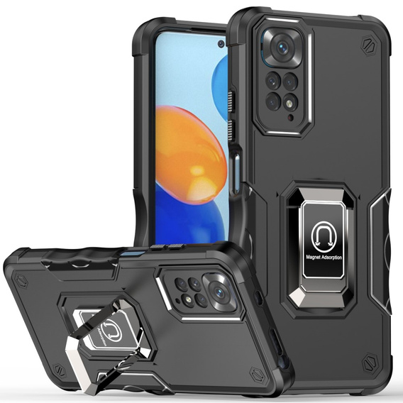 Obal na mobil pre Xiaomi Redmi Note 11 / 11S, Dual-Layer Armor, čierne