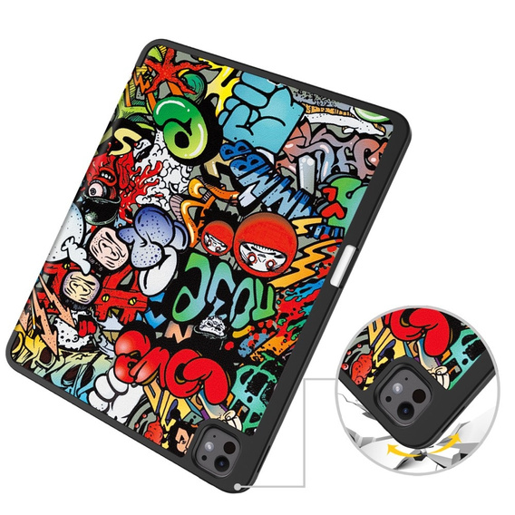 Puzdro pre iPad Pro 13" 2024 (7 gen.), Smartcase, graffiti