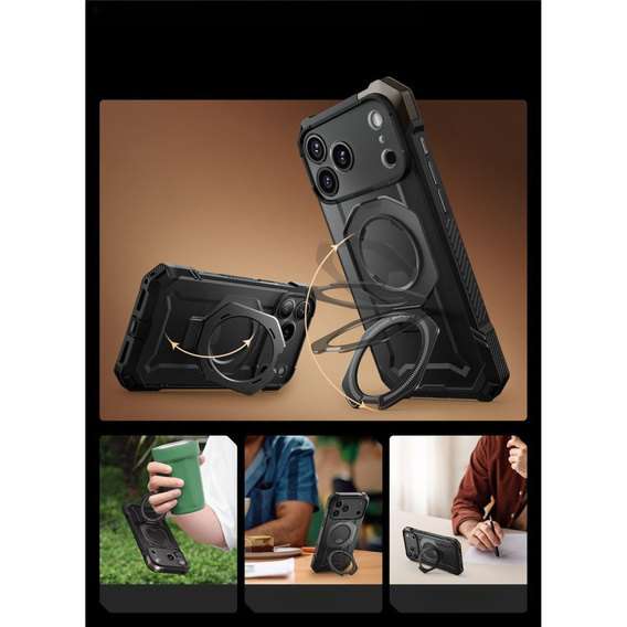 Puzdro Supcase pre iPhone 17 Pro Max, Unicorn Beetle Grip Mag, čierne