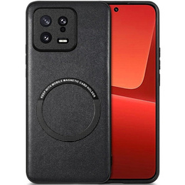 Obal na mobil pre Xiaomi 13, Leather Hybrid MagSafe, čierne
