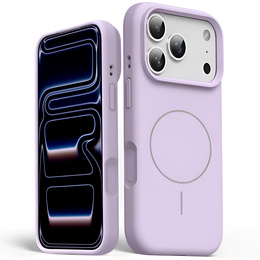 Silikónové puzdro pre iPhone 17 Pro Max, pre MagSafe, proti nárazom, fialové