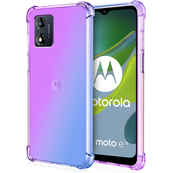 Puzdro pre Motorola Moto E13, Gradient Dropproof, Fialová / modrá