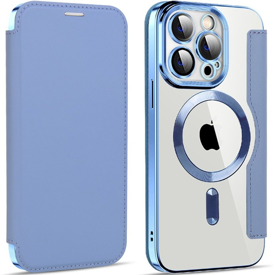 Klapkové puzdro pre iPhone 14 Pro, RFID Wallet MagSafe CamShield, modré