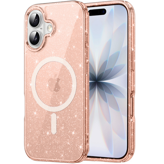 Puzdro pre iPhone 17, pre MagSafe, trblietavé, priesvitné zlaté