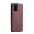 CASEME puzdro pre Xiaomi Redmi Note 10 / 10S, Leather Wallet Case, bordové