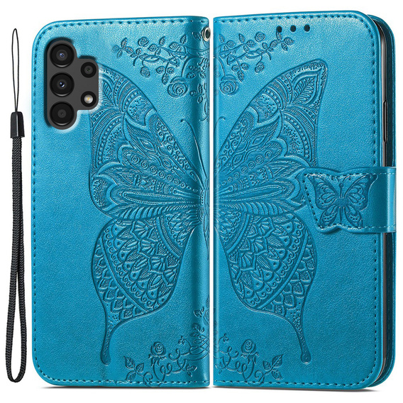 Klapkové puzdro pre Samsung Galaxy A13 4G, Butterfly, modré