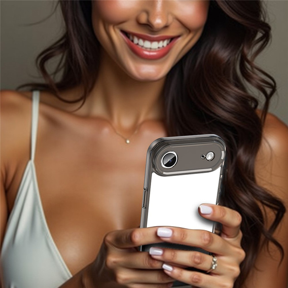Silikónové puzdro pre iPhone Air, s tvrdou zadnou stranou, dymovo čierne