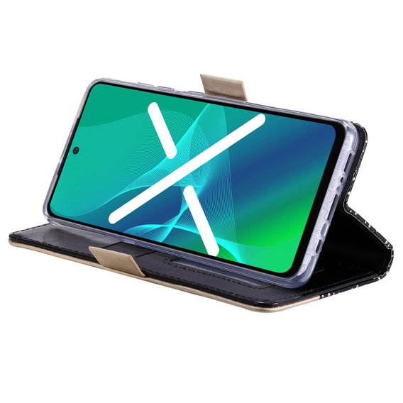 Klapkové puzdro pre Samsung Galaxy A51, Wallet Pocket Zipper Lace, čierne