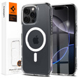 Puzdro MagSafe Spigen pre iPhone 16 Pro Max, Ultra Hybrid, transparentné / biele + tvrdené sklo 9H
