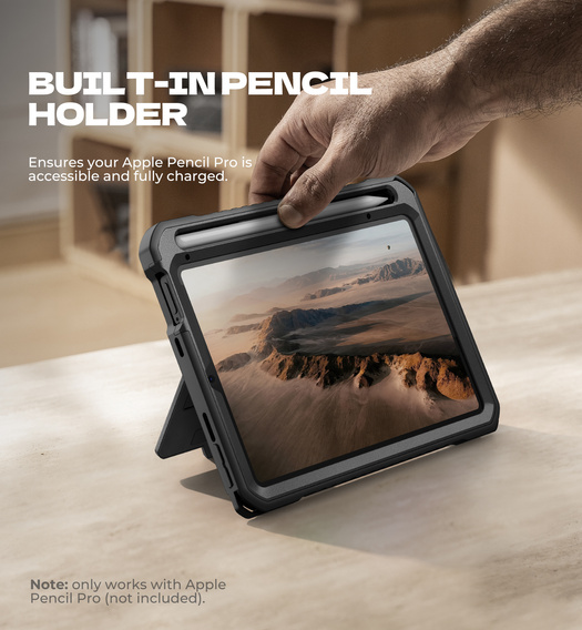 360° puzdro Dexnor s popruhom a držiakom na stylus pre iPad mini 8,3" 2021 (6. generácia) / iPad mini 8,3" 2024 (7. generácia)