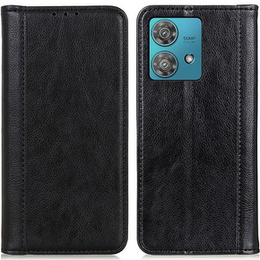 Obal na mobil pre Motorola Edge 40 Neo, Wallet Litchi Leather, čierne