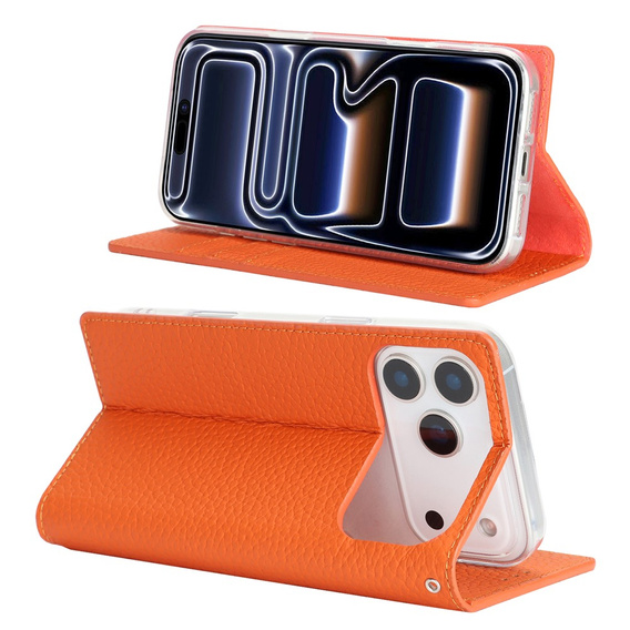Puzdro Litchi Skin Grain flip pre iPhone 17 Pro