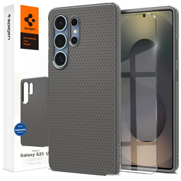 Puzdro Spigen pre Samsung Galaxy S25 Ultra, Liquid Air, sivé + tvrdené sklo 9H