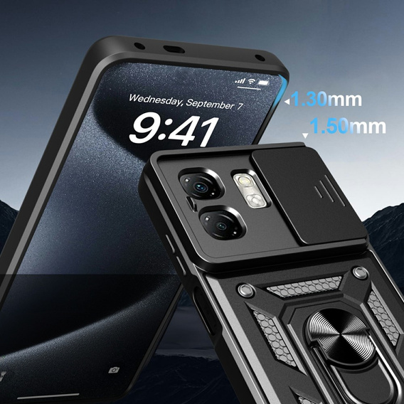 Obal na mobil pre Infinix Hot 50i 4G, CamShield Slide, čierne
