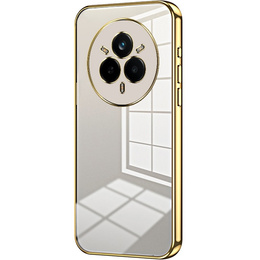 Puzdro pre Realme 14 Pro+ 5G, Electroplating Frame, priehľadné / zlaté