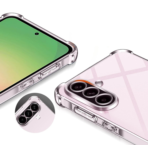 Puzdro pre Samsung Galaxy A56, Erbord Dropproof, priehľadné + sklo