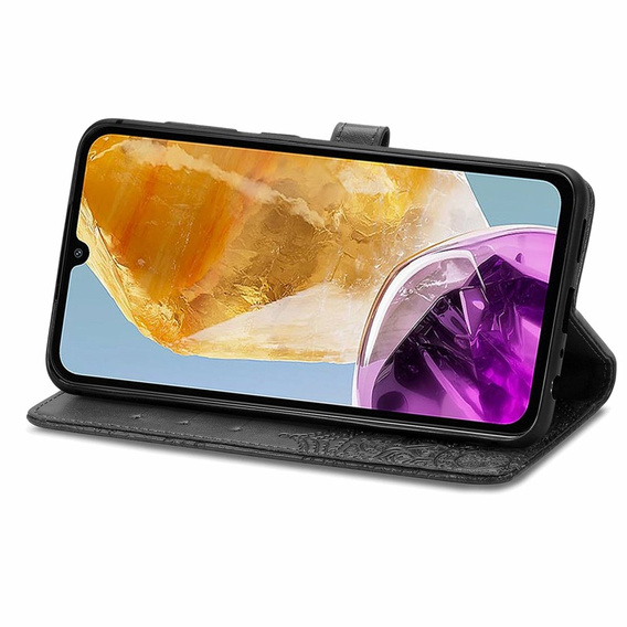 Klapkové puzdro pre Samsung Galaxy M15 5G, Mandala, čierne