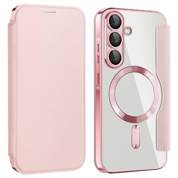 Klapkové puzdro pre Samsung Galaxy A56, RFID Wallet MagSafe CamShield, ružové