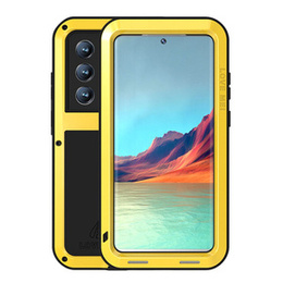 Love Mei Obal na mobil pre Samsung Galaxy S22 Ultra, armored without glass, žlté