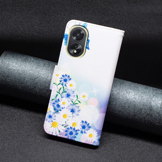 Klapkové puzdro pre Oppo A38 4G / Oppo A18 4G, Wallet, Butterfly & Flowers biele