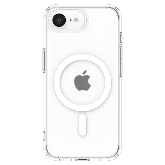 Puzdro MagSafe Spigen pre Iphone 16E, Ultra Hybrid, transparentné / biele + tvrdené sklo 9H