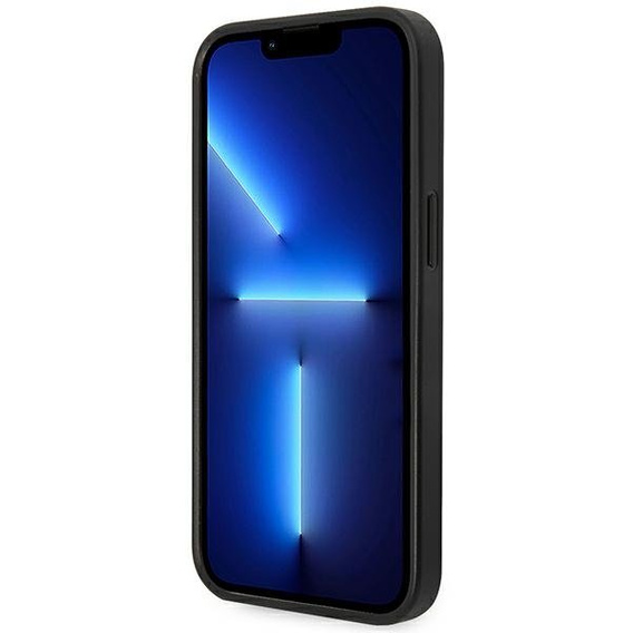 Karl Lagerfeld Obal na mobil pre iPhone 14 Plus, Saffiano Choupette Head Patch, strieborné