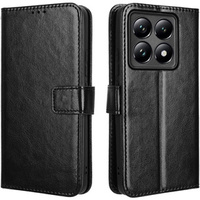 Klapkové puzdro pre Xiaomi 14T, Crazy Horse Wallet, čierne