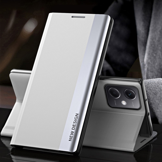 Klapkové puzdro pre Xiaomi Poco X5 Pro 5G / Redmi Note 12 Pro, Side Magnetic, strieborné