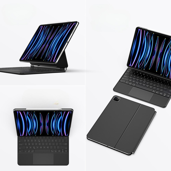 Puzdro + klávesnica iPad Pro 12.9" 2022/2021/2020 (6/5/4 gen.), Dux Ducis Keyboard TouchPad, čierne